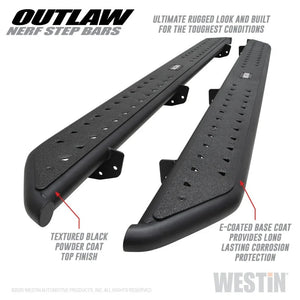 Westin 2020 Jeep Gladiator Outlaw Nerf Step Bars - Textured Black - Main Product View