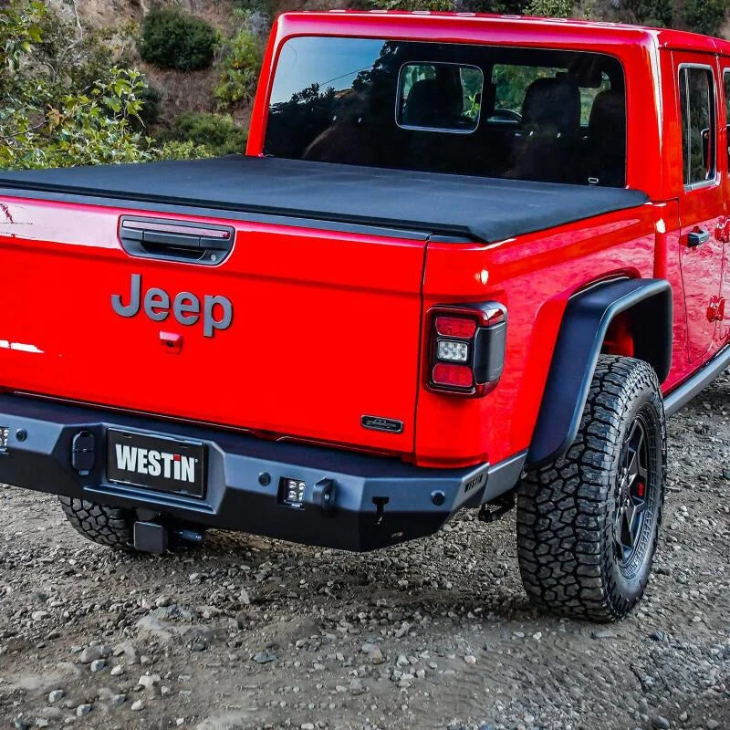 Westin 2020 Jeep Gladiator Tube Fenders - Rear - Textured Black - Back View
