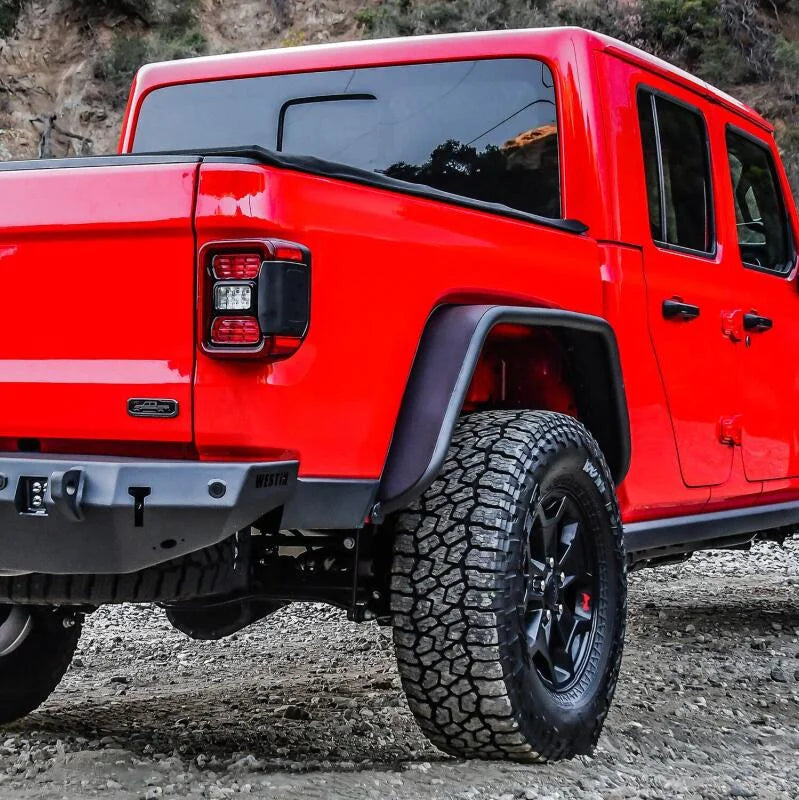 Westin 2020 Jeep Gladiator Tube Fenders - Rear - Textured Black - Additional View 5