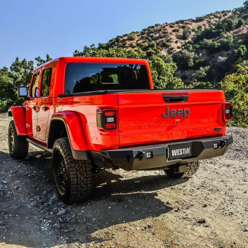 Westin 2020 Jeep Gladiator WJ2 Rear Bumper - Textured Black - Side View