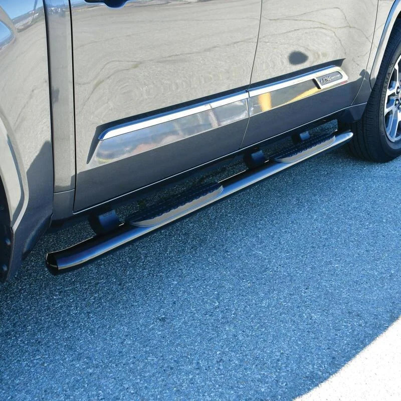 Westin 2022 Toyota Tundra CrewMax PRO TRAXX 4 Oval Nerf Step Bars - Black - Back View