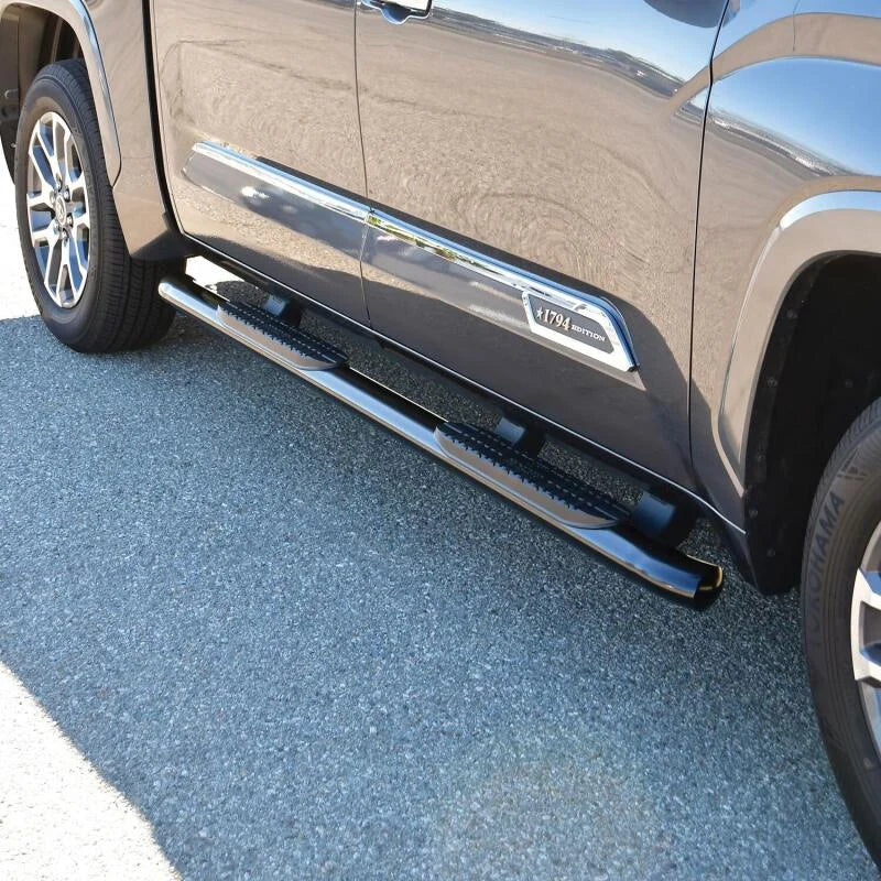 Westin 2022 Toyota Tundra CrewMax PRO TRAXX 4 Oval Nerf Step Bars - Black - Installation View