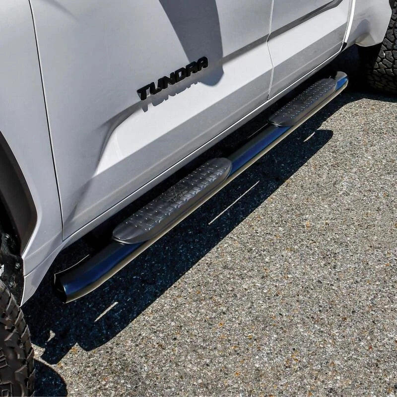 Westin 2022 Toyota Tundra Double Cab PRO TRAXX 4 Oval Nerf Step Bars - Black - Side View