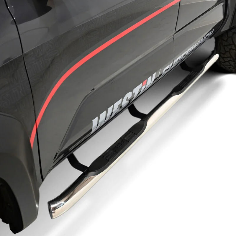Westin 2024 Tacoma Double Cab E-Series 3 Nerf Step Bars - Stainless Steel - Installation View