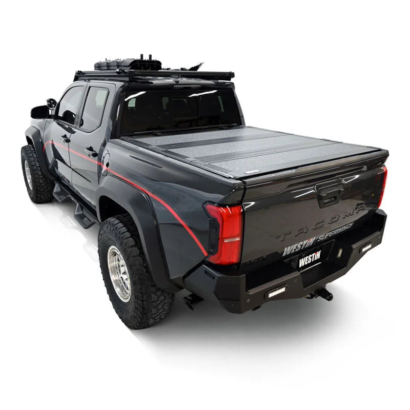 Westin 2024 Toyota Tacoma 2WD/4WD 5ft. Bed Hard Tri-Fold Tonneau Cover - Black - Side View