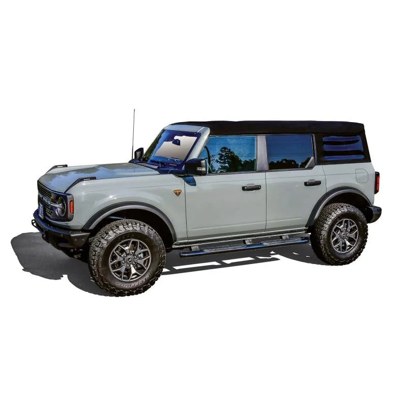 Westin 21-22 Ford Bronco (4-Door) PRO TRAXX 4 Oval Nerf Step Bars - Textured Black - Installation View