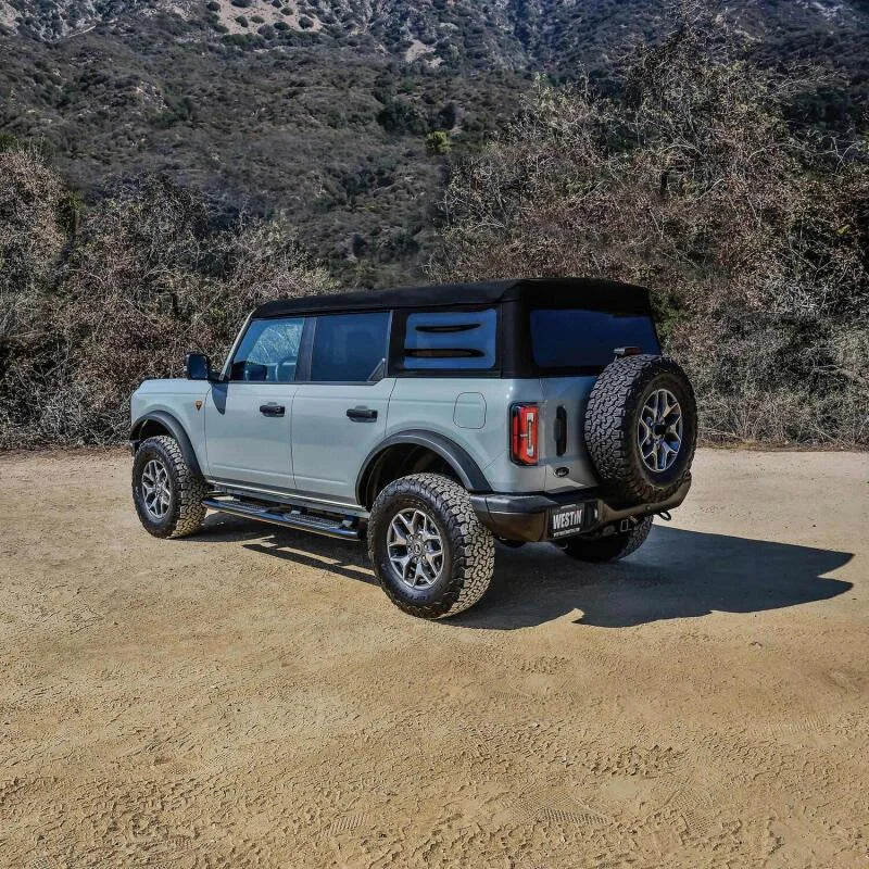 Westin 21-22 Ford Bronco (4-Door) PRO TRAXX 5 Oval Nerf Step Bars - Textured Black - Installation View
