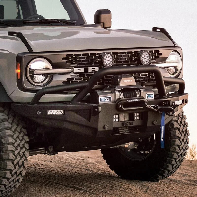 Westin 21-23 Bronco (Excl. Sport) XTS Round Bull Bar - Tex. Blk - Installation View
