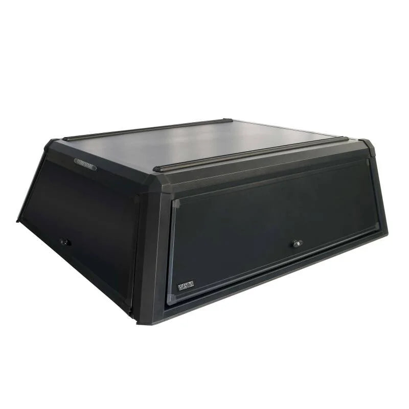Westin 22-24 Toyota Tundra CC 5.5ft. Bed EXP Truck Cap - Black (Box 2 ONLY) - Back View