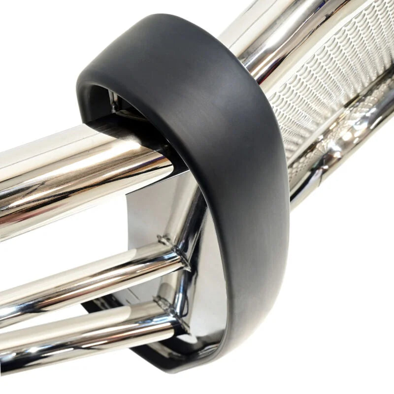 Westin 23-24 F250/350 HDX 1 Piece Grille Guard Polished Stainless Steel - Installation View
