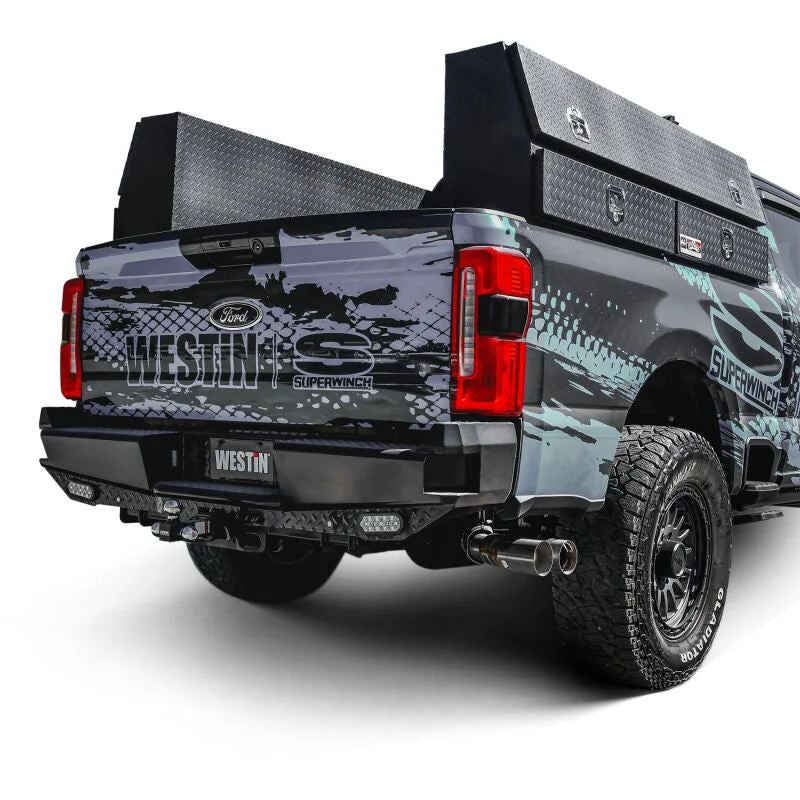 Westin 23-25 Ford F-250/350/450/550/600 HDX Bandit Rear Bumper - Black - Back View