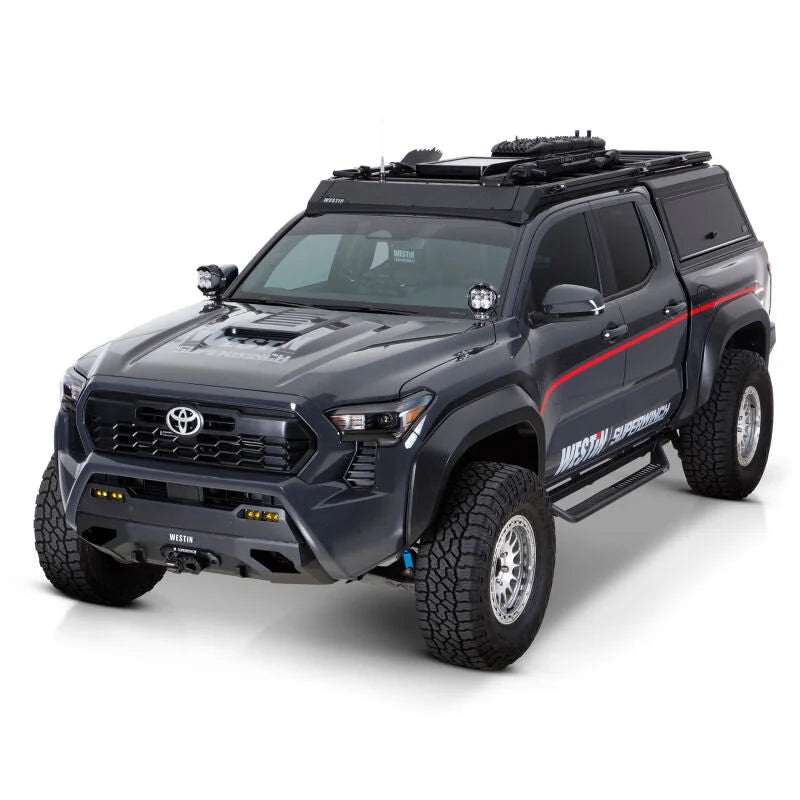 Westin 24-26 Toyota Tacoma DC Outlaw Drop Running Boards - Tex. Blk - Side View