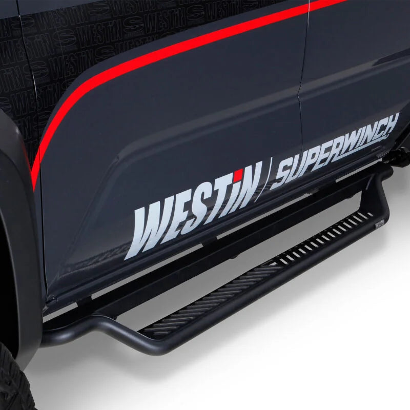 Westin 24-26 Toyota Tacoma DC Outlaw Drop Running Boards - Tex. Blk - Installation View