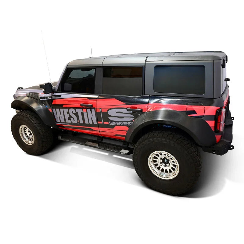 Westin 4dr (Excl. Bronco Sport) AT6 Running Boards - Black fits 2021-2026 Ford Bronco - Back View