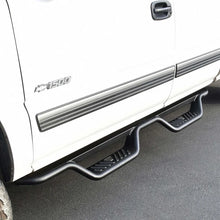 Load image into Gallery viewer, Westin 99-13 Chevrolet Silverado 1500 (Ext. Cab) Outlaw Drop Nerf Step Bars - Textured Black - Installation View