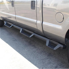 Load image into Gallery viewer, Westin 99-16 Ford F-250/350/450/550 CC (6.75ft Bed) HDX Drop Whl to Whl Nerf Step Bars - Text Blk - Back View