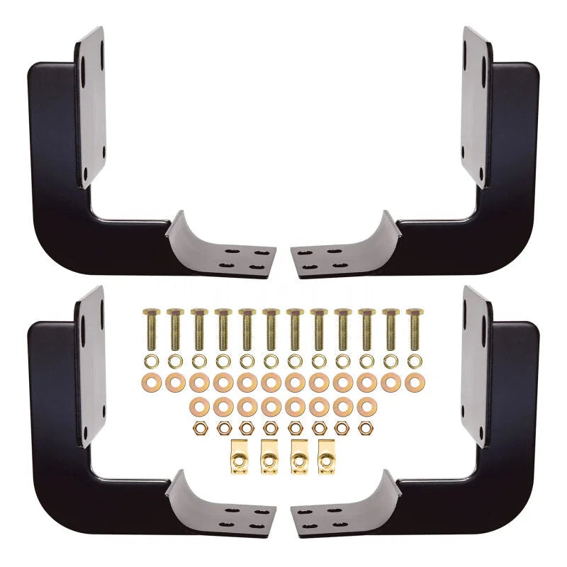 Westin 99-16 Ford F-250/350/450/550HD Reg/Supr Cab/Crew Premier Oval Nerf Step Bar Mount Kit - Blk - Side View