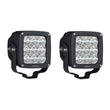 Load image into Gallery viewer, Westin Axis LED Auxiliary Light 4.5 inch x 4.5 inch Square Flood w/3W Osram (Set of 2) - Black - Side View