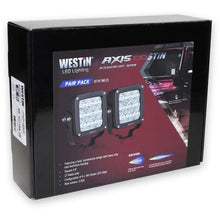 Load image into Gallery viewer, Westin Axis LED Auxiliary Light 4.5 inch x 4.5 inch Square Flood w/3W Osram (Set of 2) - Black - Detail View