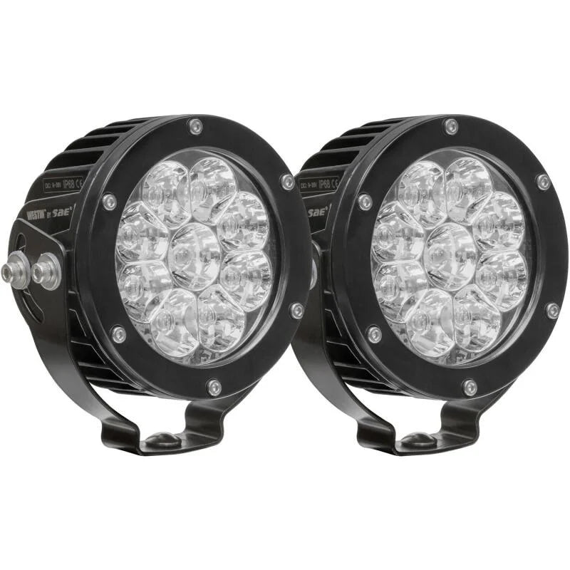 Westin Axis LED Auxiliary Light 4.75 inch Round Spot w/3W Osram (Set of 2) - Black - Main Product View