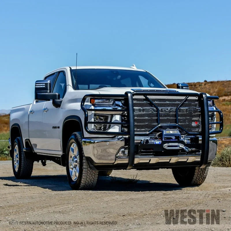 Westin Chevrolet Silverado 2500/3500 20-21 HDX Winch Mount Grille Guard - Back View
