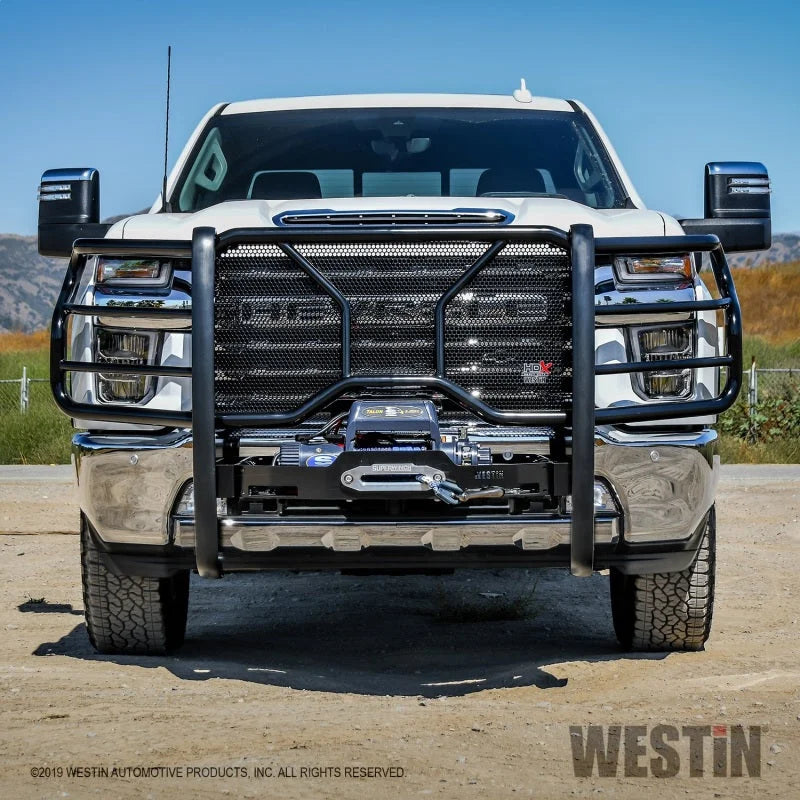 Westin Chevrolet Silverado 2500/3500 20-21 HDX Winch Mount Grille Guard - Installation View