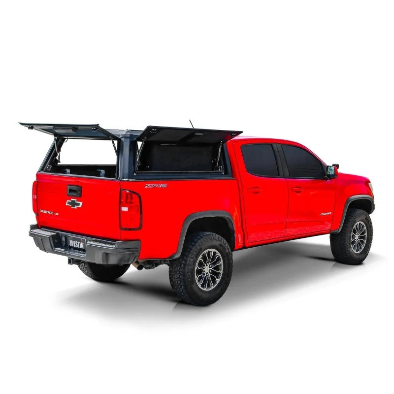 Westin EXP Truck Cap COMPLETE KIT A + B (15-22 Chevy Colorado/Canyon CC 5ft. Bed) - Back View