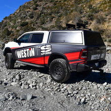 Load image into Gallery viewer, Westin EXP Truck Cap COMPLETE KIT A + BS (19-25 RAM 1500 5.7ft. Bed Excl. Classic) - Black - Installation View