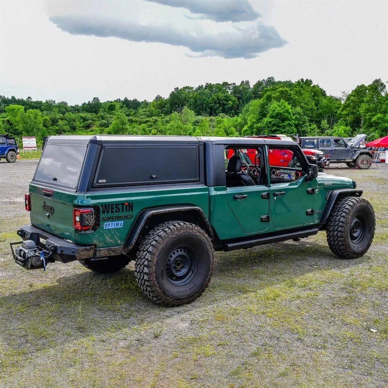 Westin EXP Truck Cap COMPLETE KIT A + BS (20-23 Jeep Gladiator) - Black - Installation View