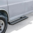Load image into Gallery viewer, Westin Ford Transit Van 150/250/350 (46in Driver &amp; 97in. Pass) Grate Steps Running Boards - Tex. Blk - Installation View