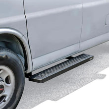 Load image into Gallery viewer, Westin Ford Transit Van 150/250/350 (46in Driver &amp; 97in. Pass) Grate Steps Running Boards - Tex. Blk - Installation View