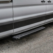 Load image into Gallery viewer, Westin Ford Transit Van 150/250/350 (Single 54in Pass Door) Grate Steps Running Boards - Tex. Blk - Back View