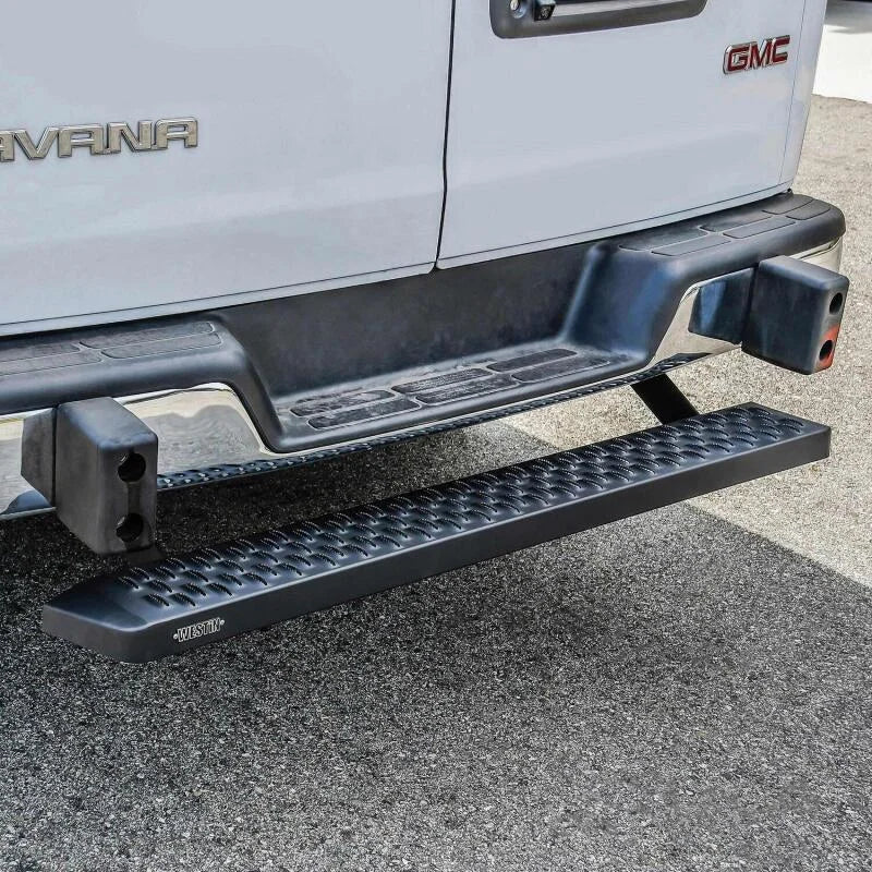 Westin Ford Transit Van 150/250/350 (Single 54in. Pass Door) Grate Steps Running Boards - Tex. Blk - Back View