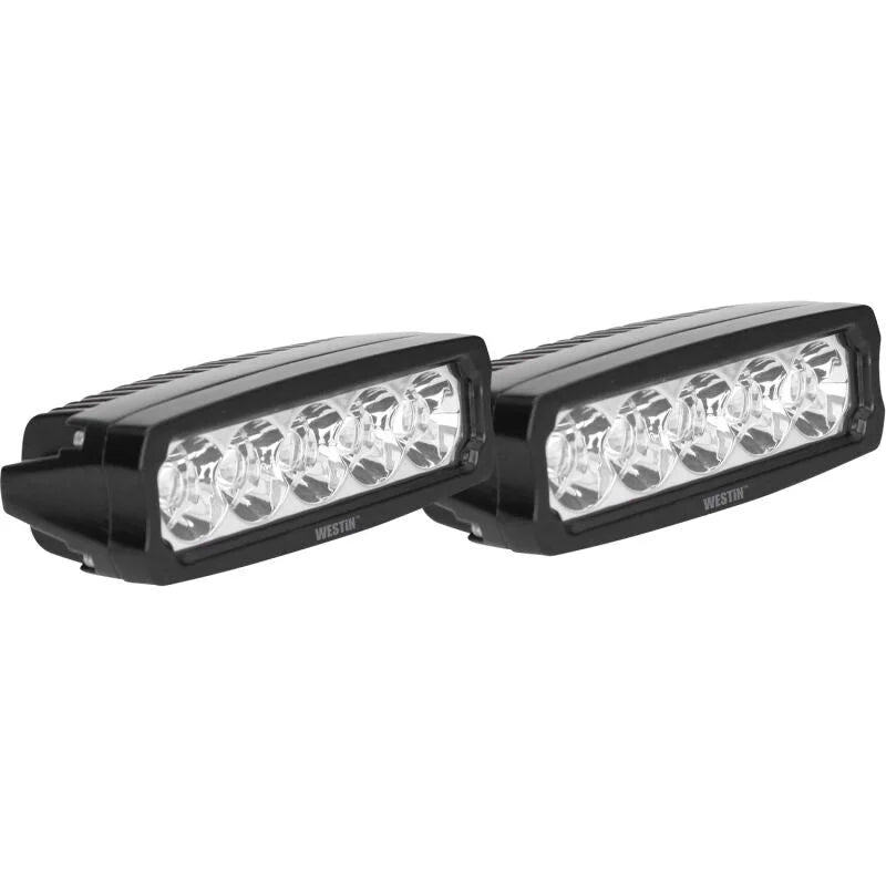 Westin Fusion5 LED Light Bar Single Row 5.5 inch Flex w/3W Epistar (Set of 2) - Black - Side View
