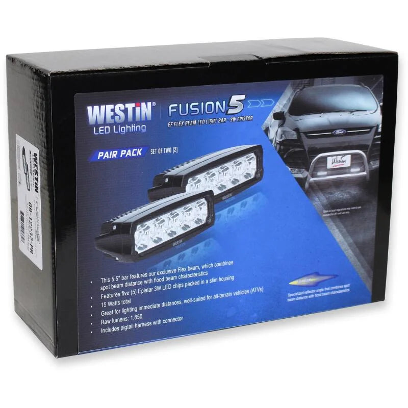 Westin Fusion5 LED Light Bar Single Row 5.5 inch Flex w/3W Epistar (Set of 2) - Black - Installation View