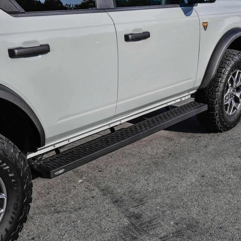 Westin Grate Steps Running Boards 75 in - Textured Black - Side View