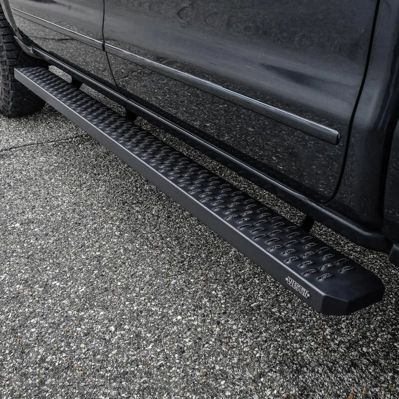 Westin Grate Steps Running Boards 86 in - Textured Black - Side View