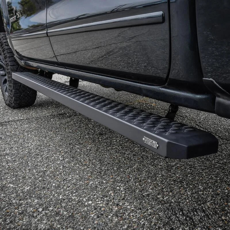 Westin Grate Steps Running Boards 86 in - Textured Black - Back View