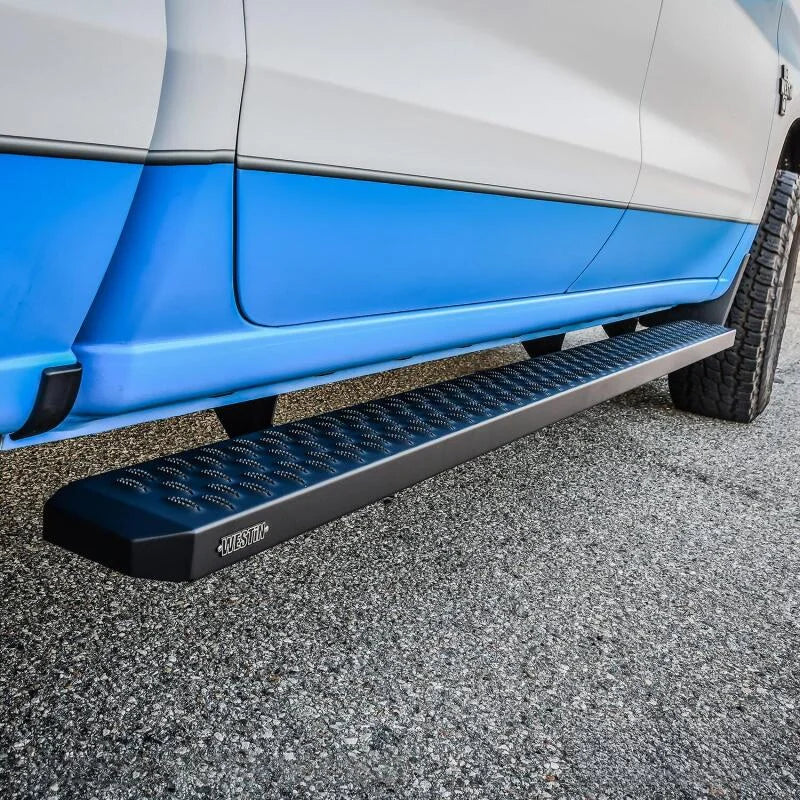 Westin Grate Steps Running Boards 90 in - Textured Black - Back View