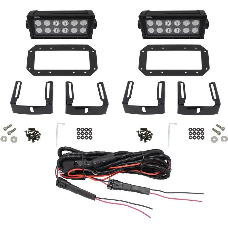 Westin HDX Flush Mount B-FORCE LED Light Kit (Set of 2) w/wiring harness - Black - Back View