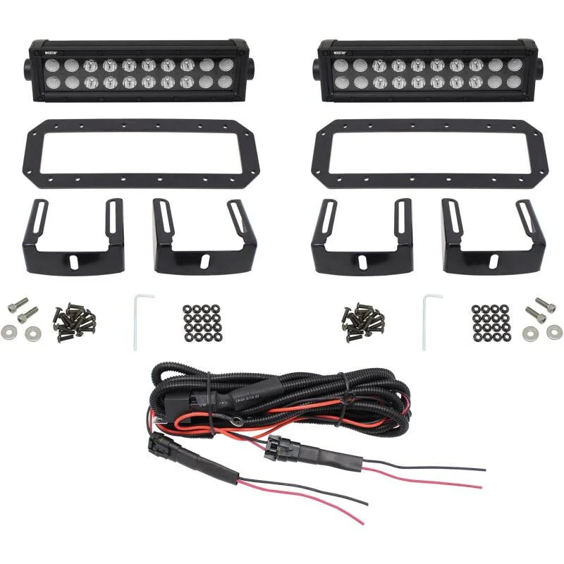 Westin HDX Flush Mount B-FORCE LED Light Kit (Set of 2) w/wiring harness - Black - Installation View