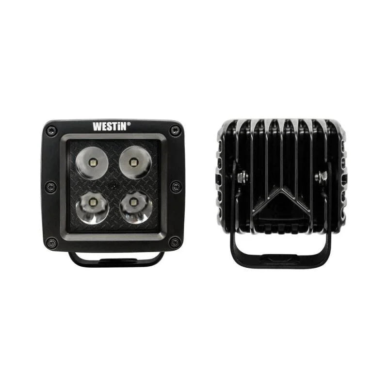 Westin HyperQ LED Auxiliary Lights 3in x 3in cube 20w Flood - Black - Additional View 5