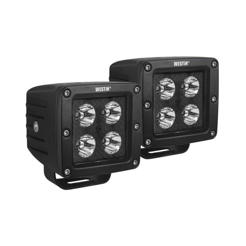Westin HyperQ LED Auxiliary Lights 3in x 3in cube 20w Flood - Black - Additional View 6