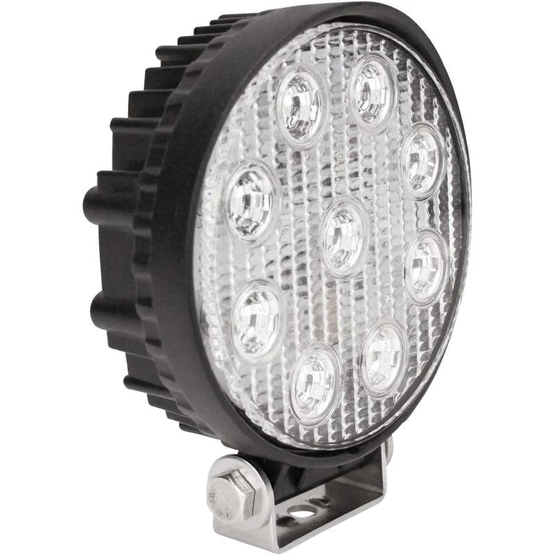 Westin LED Work Utility Light Round 5 inch Flood w/3W Epistar - Black - Side View