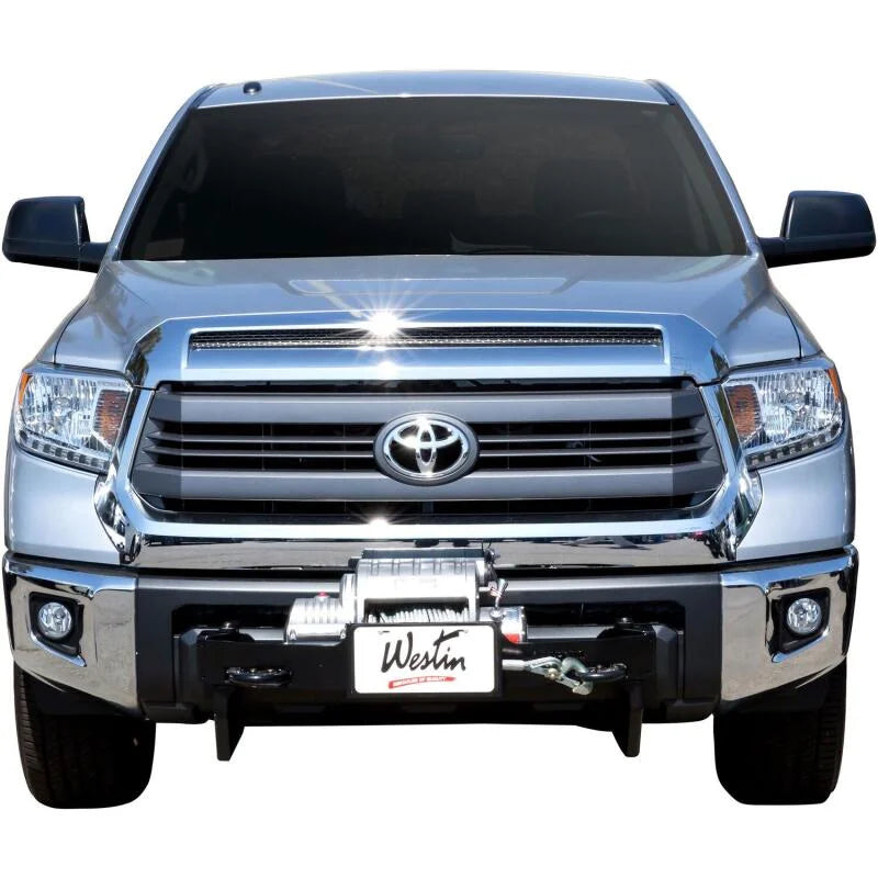 Westin MAX Winch Tray License Plate Bracket - Black - Installation View
