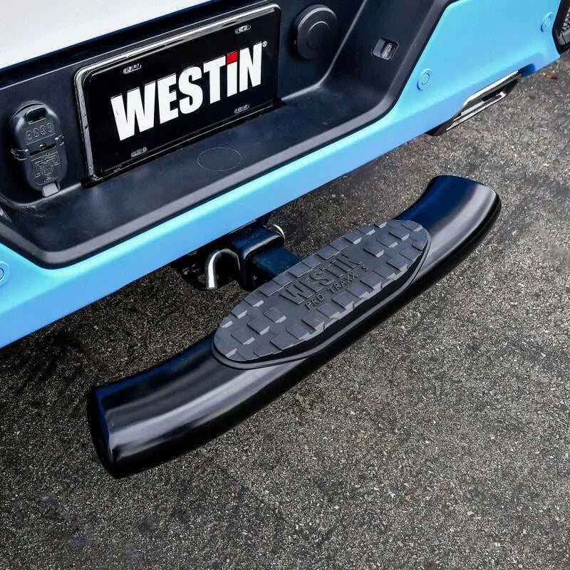 Westin PRO TRAXX 5 Hitch Step 27in Step 2in Receiver - Black - Installation View