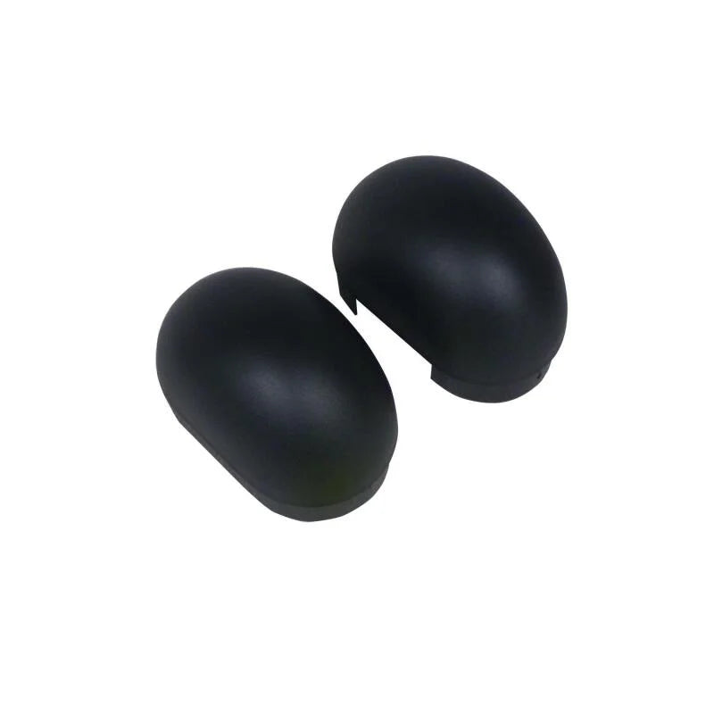 Westin Platinum 4 Oval 4 in Tube Step End Cap Kit - Black - Side View