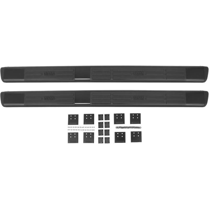 Westin Premier 6 in Oval Side Bar - Mild Steel 75 in - Black - Side View