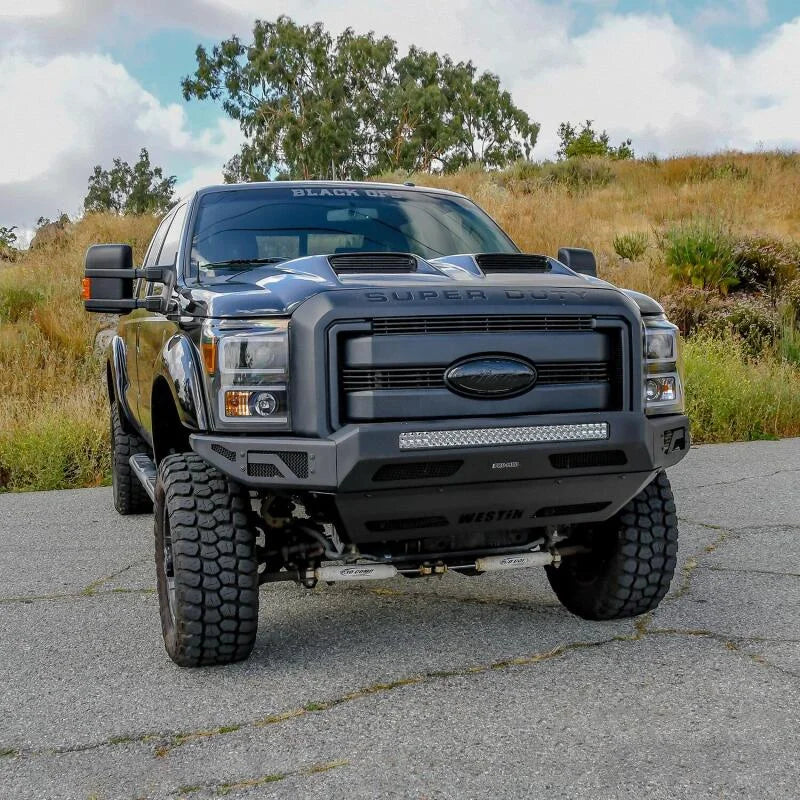 Westin Pro-Mod Skid Plate - Tex. Blk fits 2011-2016 Ford F-250 Super Duty / 2011-2016 Ford F-350 Super Duty - Back View