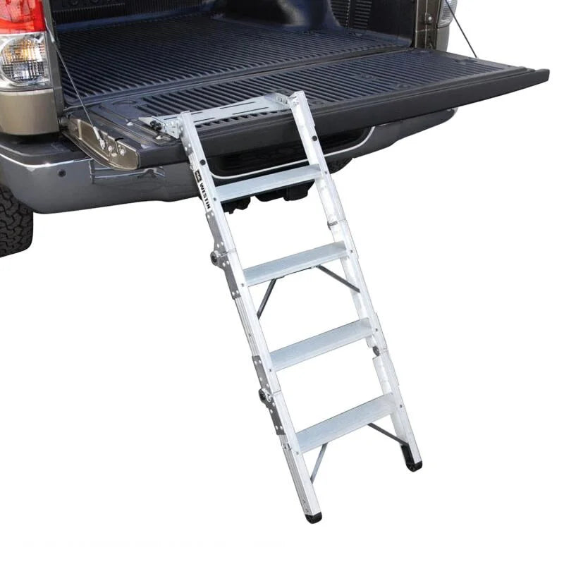 Westin Truck-Pal Tailgate Ladder - Aluminum - Side View